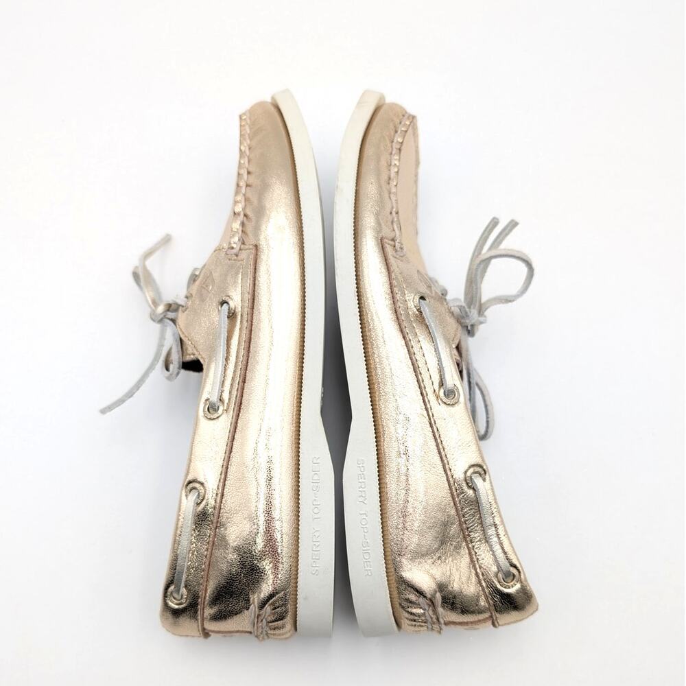 Sperry Authentic Original 2 Eye Boat Shoes Round Toe Women's Gold Size US8 EU39 - Picture 10 of 10